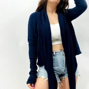 Clary Sage organics S Navy Blue Convertible Cardigan